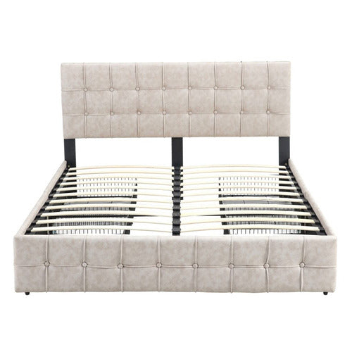 MIKASA FURNITURE BIRMINGHAM UPHOLSTERED PLATFORM BED WITH UNDERBED STORAGE