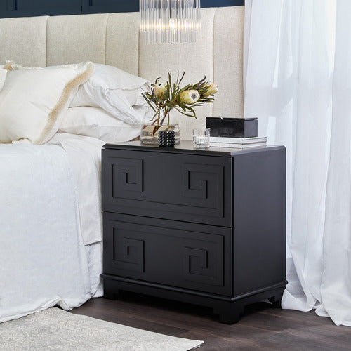 REXINGTON HOME BLACK GERMAINE BEDSIDE TABLE