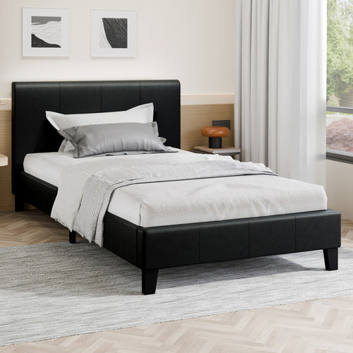 HOXTON ROOM BLACK KYLE FAUX LEATHER BED