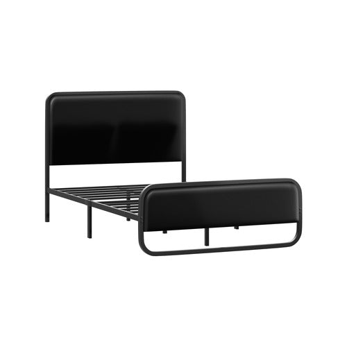 HOXTON ROOM BLACK STEPHAN FAUX LEATHER BED FRAME