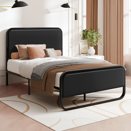 HOXTON ROOM BLACK STEPHAN FAUX LEATHER BED FRAME