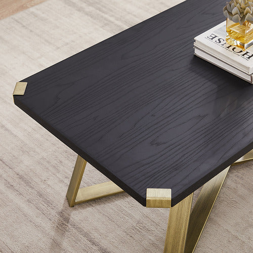 MONUMENT FURNITURE BLACK & GOLD ATHENA COFFEE TABLE