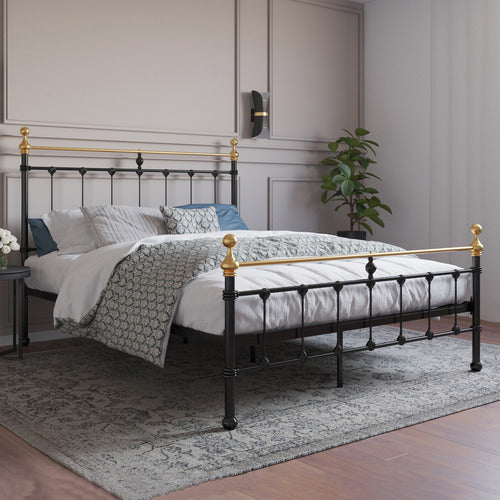 RAWSON & CO BLACK & GOLD ELIZABETH STEEL BED