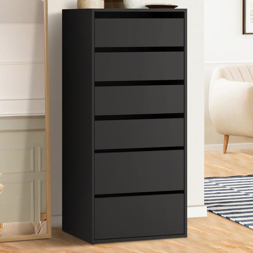 LIVING FUSION BLACK CASSANDRA 6 DRAWER WARDROBE