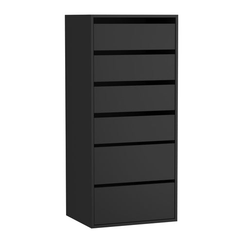 LIVING FUSION BLACK CASSANDRA 6 DRAWER WARDROBE