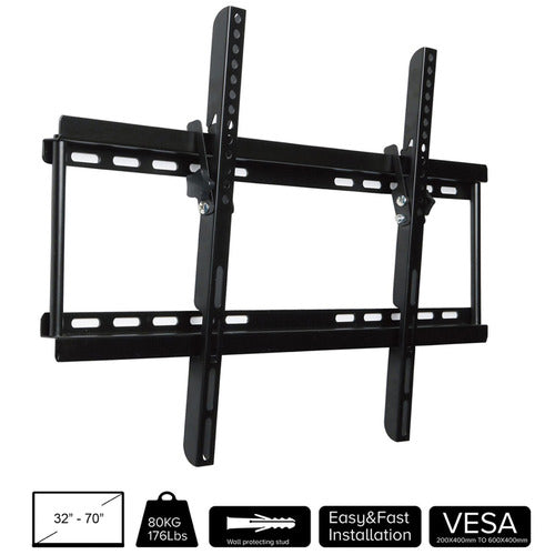 TIME TREASURE HOME BLACK DOUBLE ARM WALL MOUNT TV BRACKET