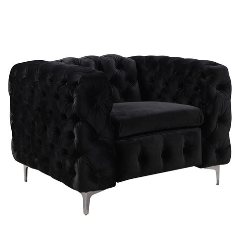 SOUTHERN STYLERS BLACK EDDARD VELVET ARMCHAIR