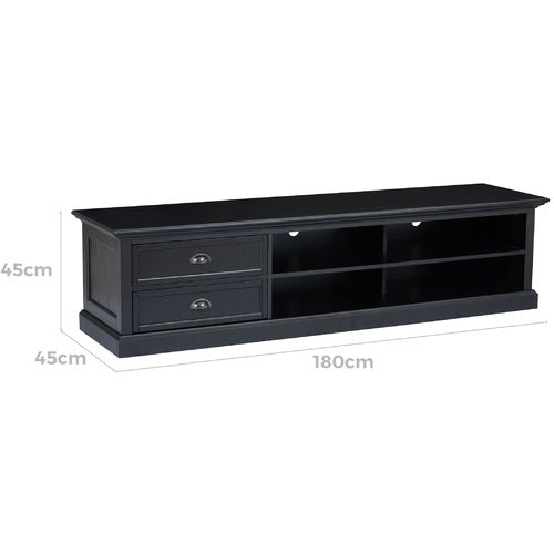 BLACK MAISON LARGE TV ENTERTAINMENT UNIT