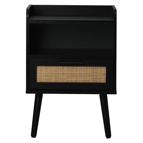 LIVING FUSION BLACK REO BEDSIDE TABLE