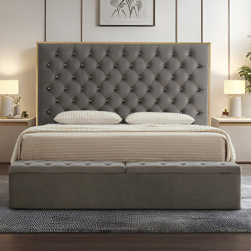 SOUTHERN STYLERS BLAISE UPHOLSTERED BED FRAME WITH STORAGE