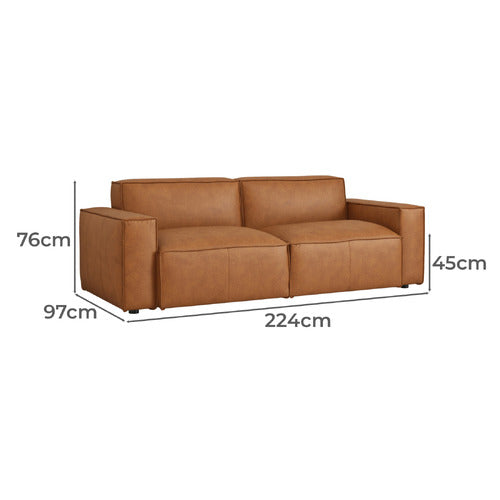 BOULDER 3 SEATER GENUINE LEATHER SOFA