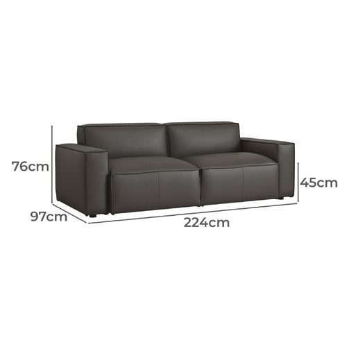 BOULDER 3 SEATER GENUINE LEATHER SOFA