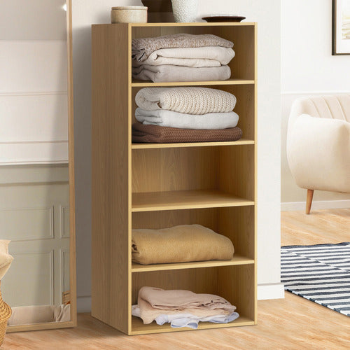 LIVING FUSION NATURAL CASSANDRA 5 SHELF WARDROBE