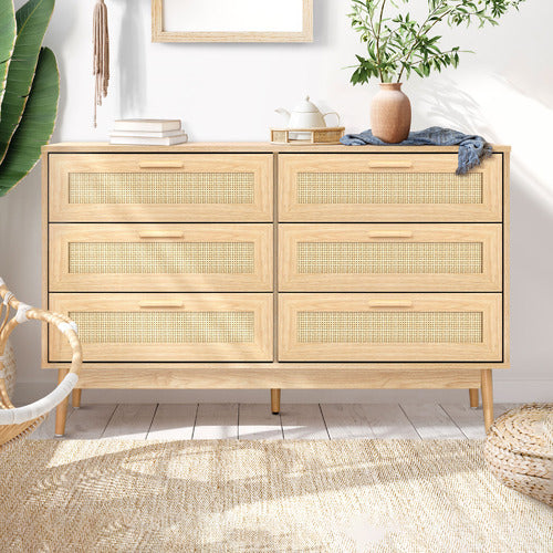 LIVING FUSION HOLLY RATTAN 6 DRAWER CHEST