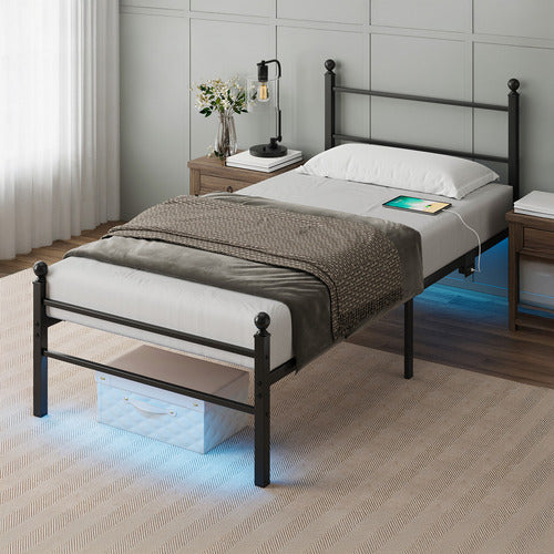 CASSINGTON HOME BRAULIO BED WITH LED & CHARGING STATION