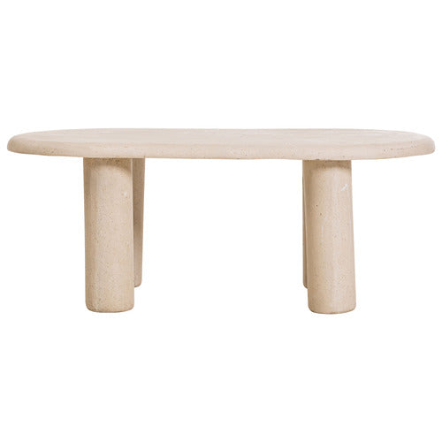 BYRON TRAVERTINE-LOOK OUTDOOR COFFEE TABLE