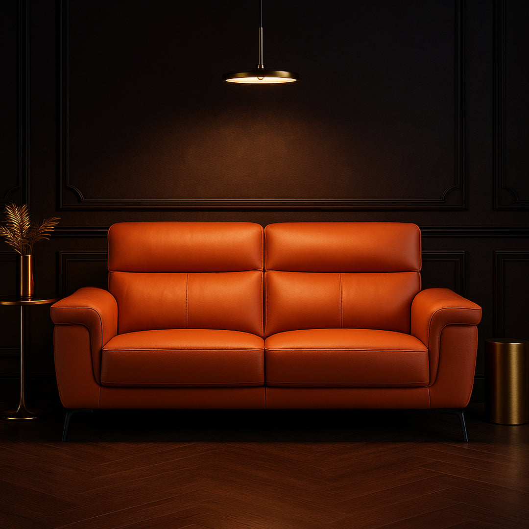 CAPEL LEATHER 2 SEATER SOFA MID TAN