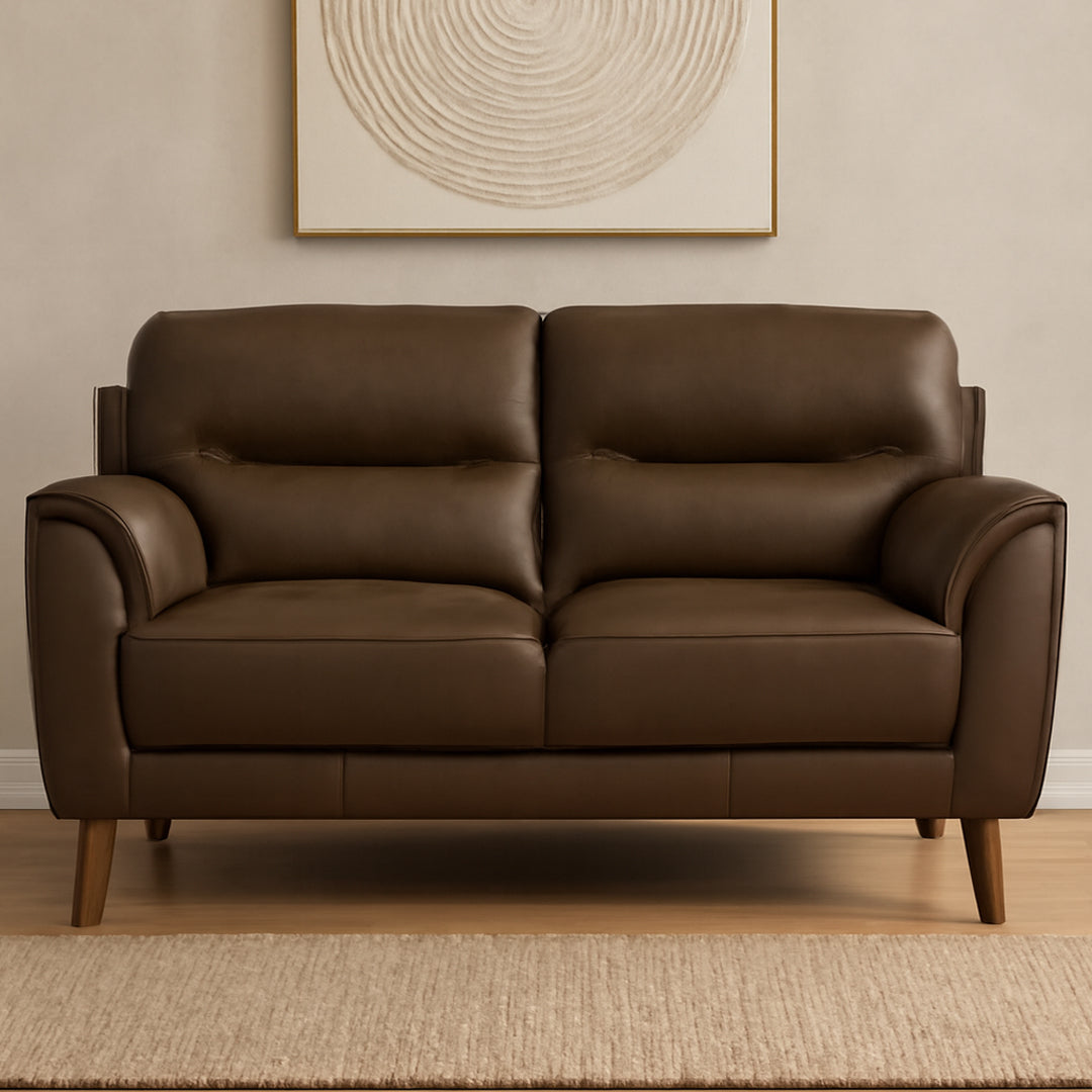 CARNABY LEATHER 2 SEATER SOFA OLIVE GREEN