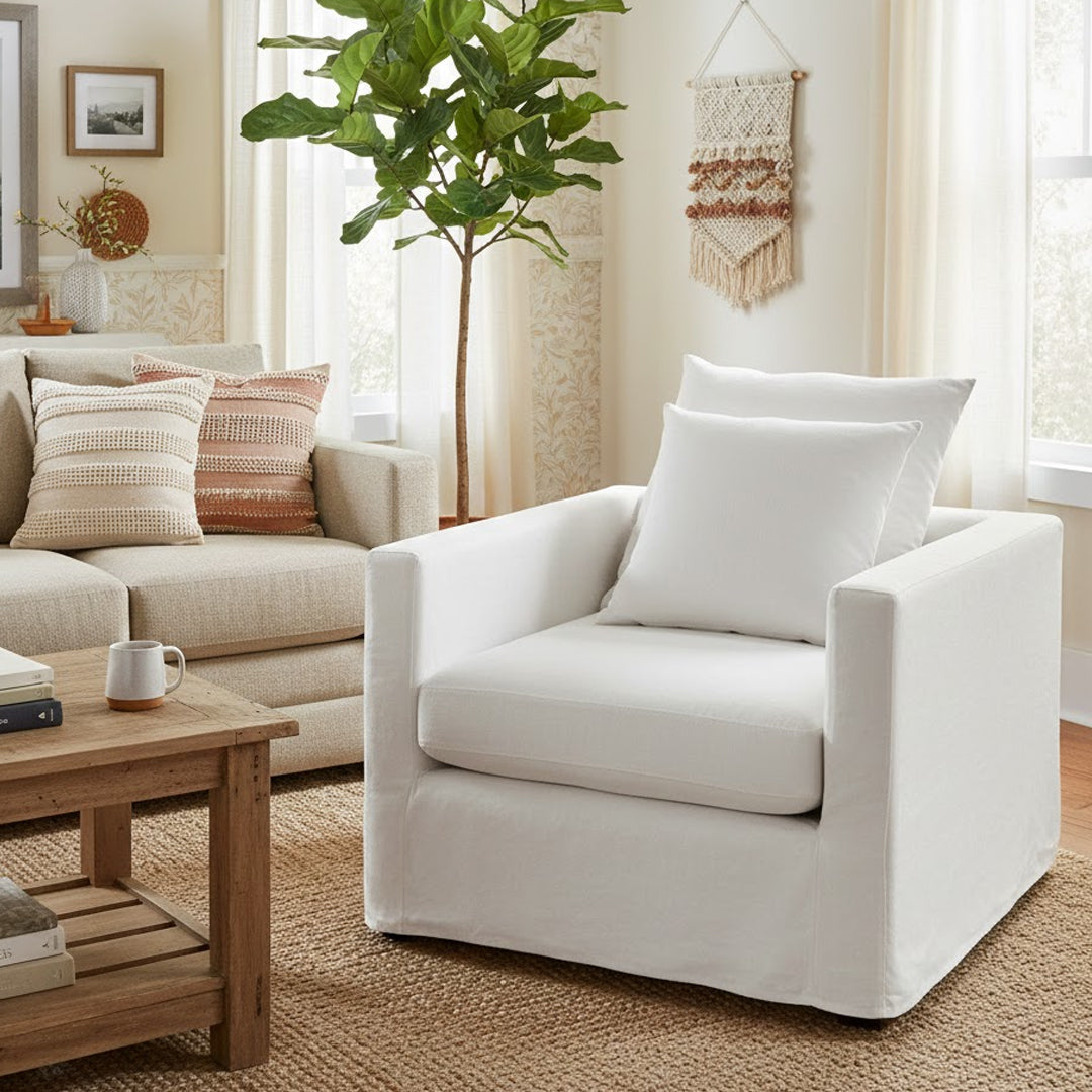 CHARTWELL HOME CHILALEA LINEN & COTTON ARMCHAIR