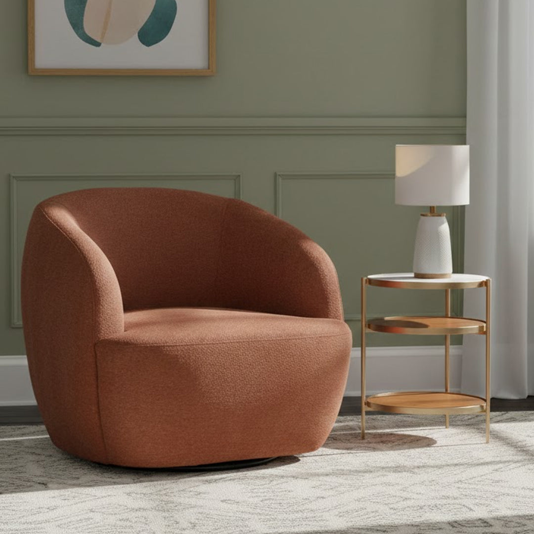 CONTINENTAL DESIGNS RUST ORANGE CUDDLE ARMCHAIR