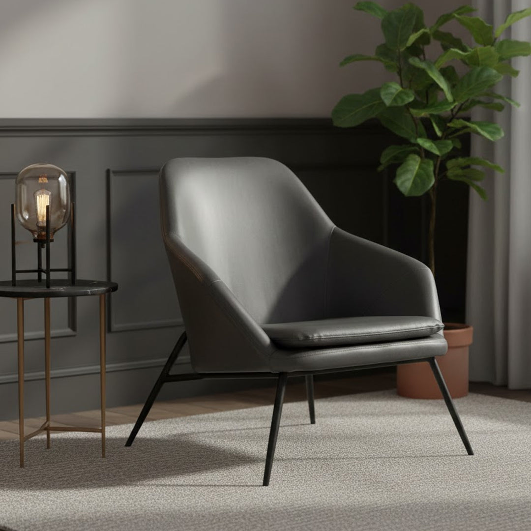 CORA HOME LIVING TALA FAUX LEATHER ARMCHAIR