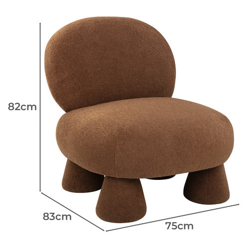 CARAMEL BARNEY BOUCLE ACCENT CHAIR
