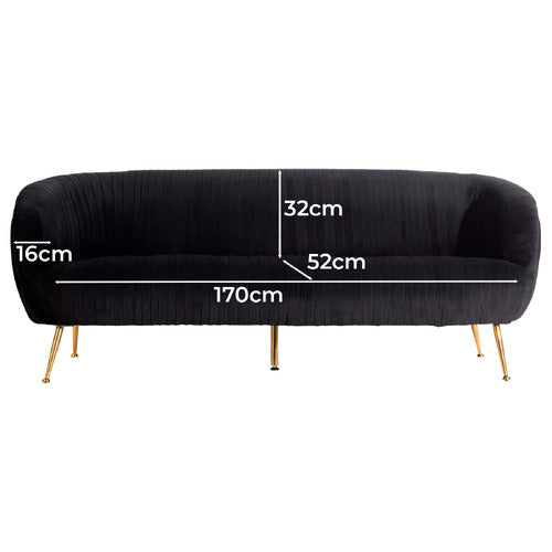 BROOKLYN AND BELLA CARDIFF 3 SEATER VELVET SOFA
