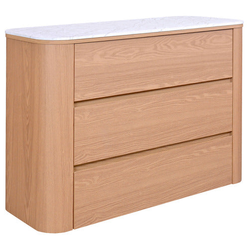 CARLTON FAUX MARBLE 3 DRAWER CHEST