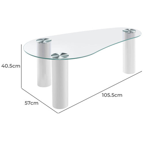CARLY CURVED GLASS COFFEE TABLE