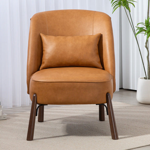 EVIE HOME CASE FAUX LEATHER ACCENT CHAIR