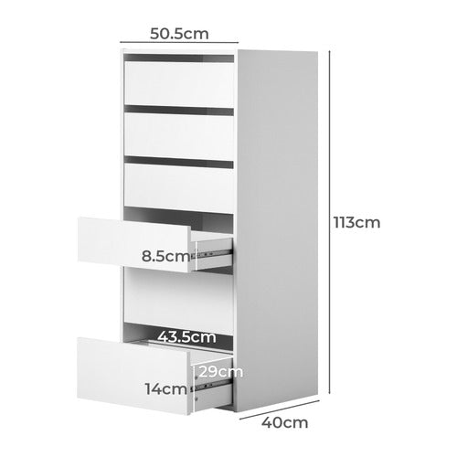 LIVING FUSION CASSANDRA 6 DRAWER WARDROBE