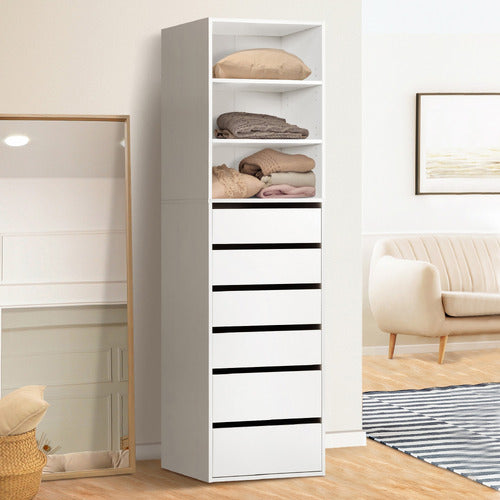 LIVING FUSION CASSANDRA 6 DRAWER & 3 SHELF WARDROBE