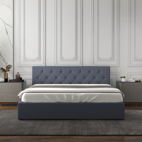 CHISWICK LIVING CHARCOAL CAPRI LUXURY GAS LIFT STORAGE BED