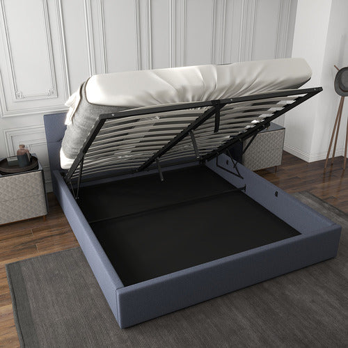 CHISWICK LIVING CHARCOAL CAPRI LUXURY GAS LIFT STORAGE BED