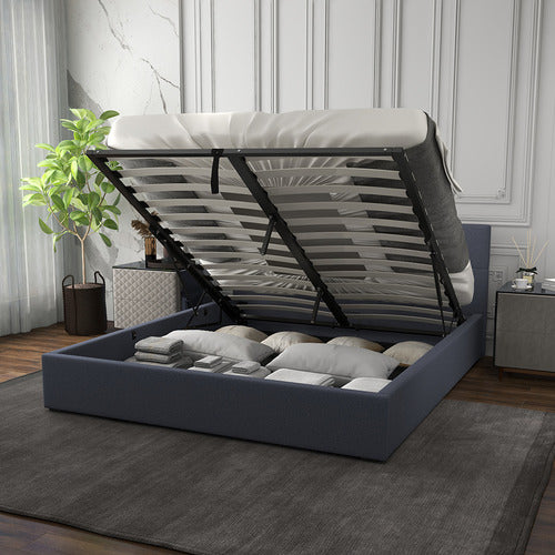 CHISWICK LIVING CHARCOAL CAPRI LUXURY GAS LIFT STORAGE BED
