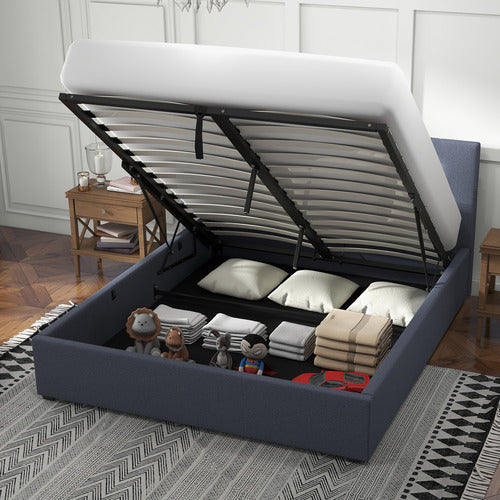 CHISWICK LIVING CHARCOAL MILANO LUXURY GAS LIFT STORAGE BED