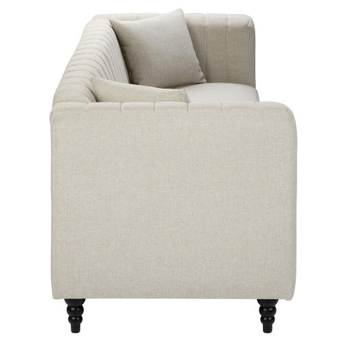 BEIGE CHARLOTTE 3 SEATER SOFA