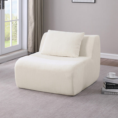 EVIE HOME CLAIRE LINEN ARMLESS LOUNGE CHAIR