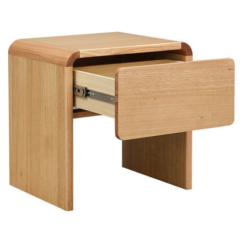 EVERGREEN HOME CLEMIE TASMANIAN OAK WOOD BEDSIDE TABLE