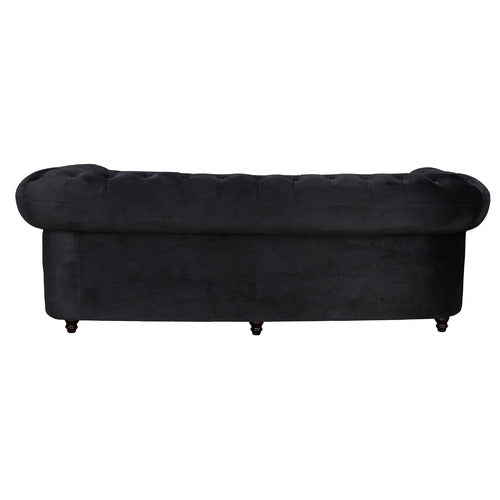 EVERGREEN HOME CLEO BUTTON TUFTED 3 SEATER VELVET SOFA