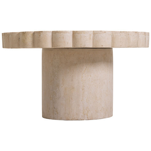 CLOVELLY TRAVERTINE-LOOK OUTDOOR COFFEE TABLE