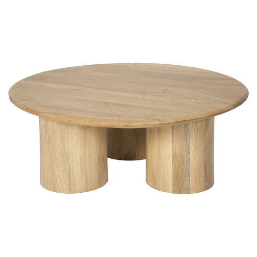 CLOVER MANGO WOOD PILLAR LEG COFFEE TABLE