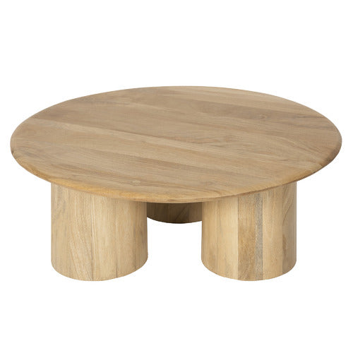 CLOVER MANGO WOOD PILLAR LEG COFFEE TABLE