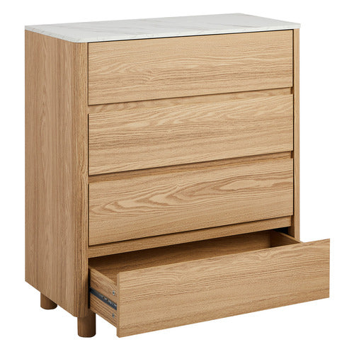 LIVING FUSION CONEY FAUX MARBLE 4 DRAWER CHEST