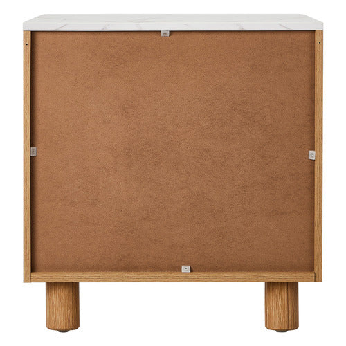 LIVING FUSION CONEY FAUX MARBLE BEDSIDE TABLE