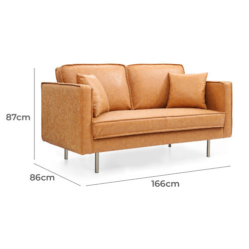 MIKASA FURNITURE COOGEE 2 SEATER FAUX LEATHER SOFA