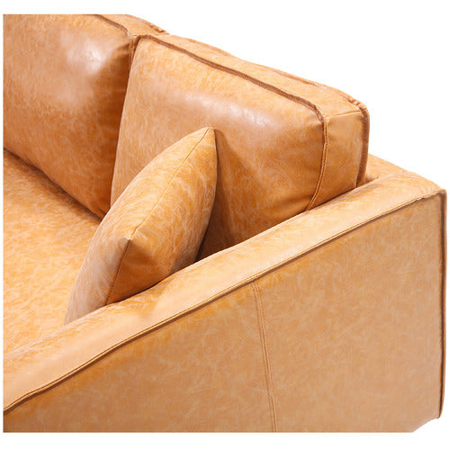 MIKASA FURNITURE COOGEE 3 SEATER FAUX LEATHER SOFA