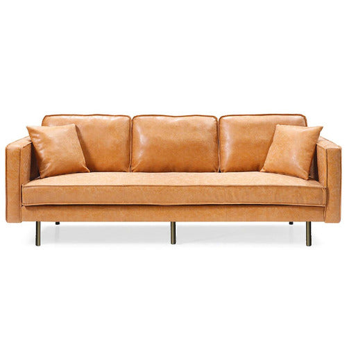 MIKASA FURNITURE COOGEE 3 SEATER FAUX LEATHER SOFA