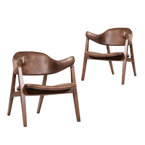 MIKASA FURNITURE CORDOVA FAUX LEATHER ARMCHAIRS (SET OF 2)