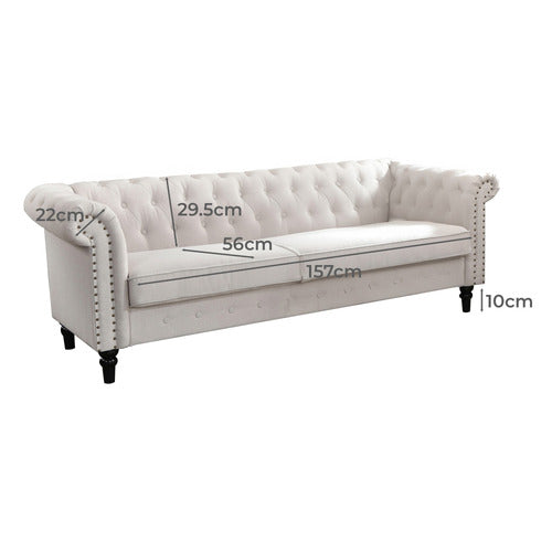 BY DESIGNS CORNELIA CHESTERFIELD 3 SEATER SOFA